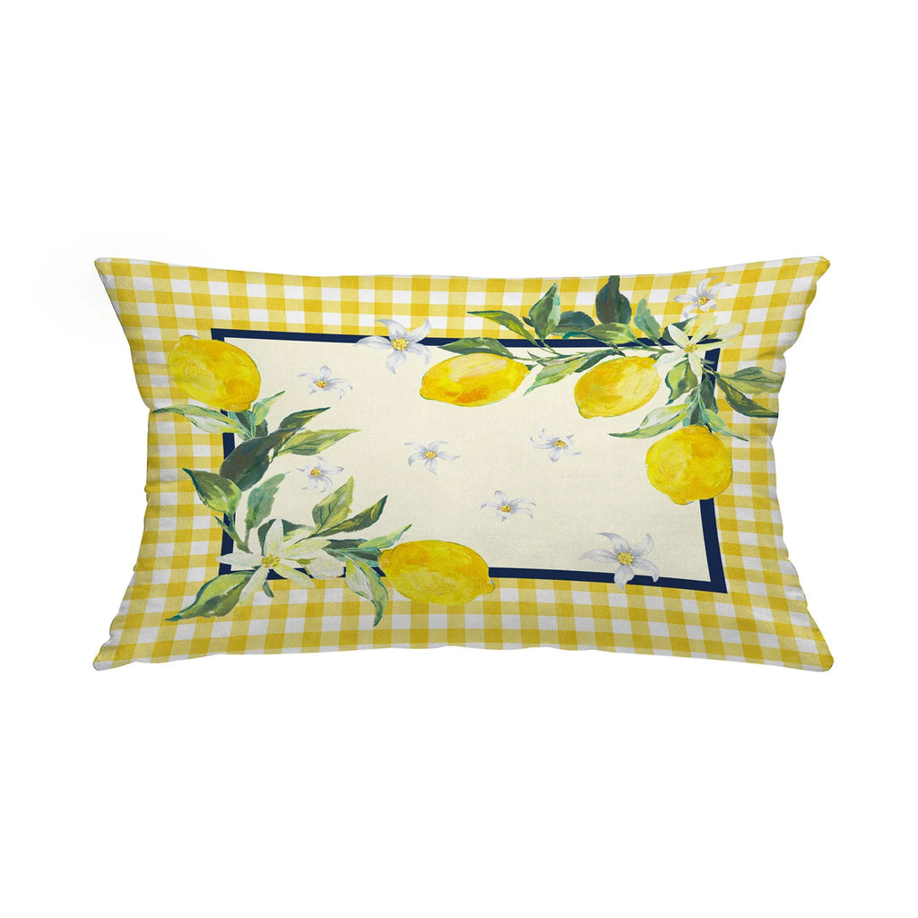 fodera cuscino LIMONI quadretti